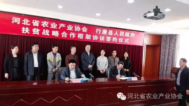 河北省农业产业协会与行唐县人民政府正式签定《扶贫战略合作框架协议》
